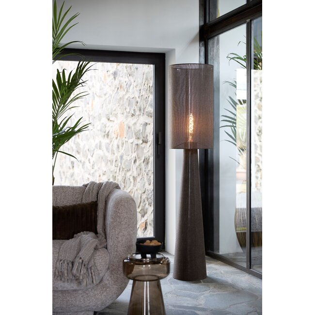 Light & Living Vloerlamp Ø38X180 Cm Micky Linen Brown