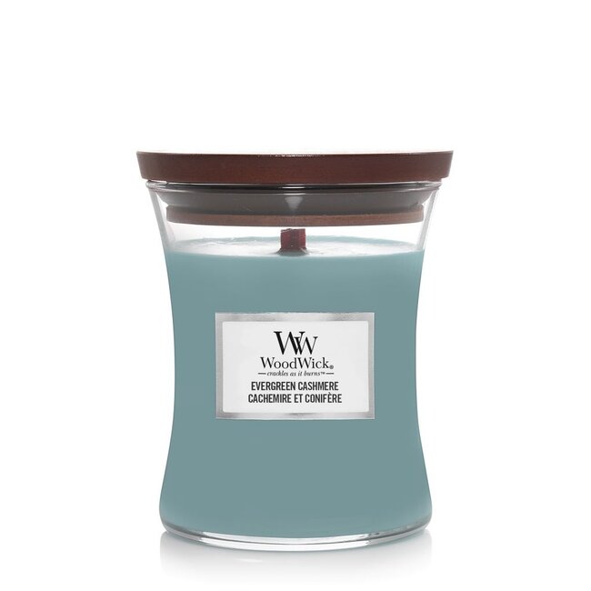 Woodwick Evergreen Cashmere Medium Candle WoodWick© 60h.