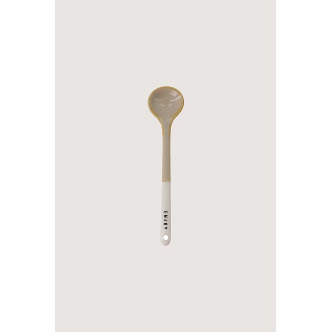 Zusss Lepeltje keramiek enjoy wit / zand