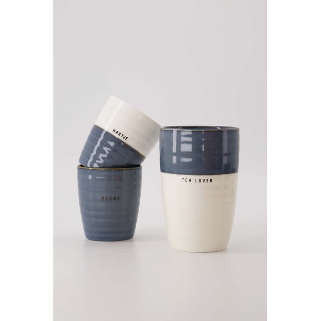 Zusss Mok L tea lover wit / blauw