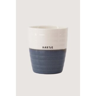 Zusss Koffiemok hartje wit / blauw