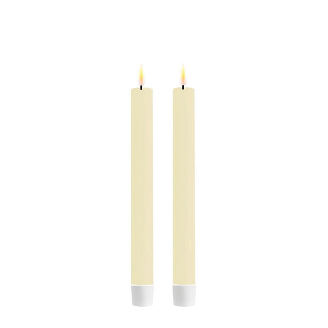 Deluxe Homeart Cream LED Dinner Candle 2 stuks Ø9.2,2 x 24 cm