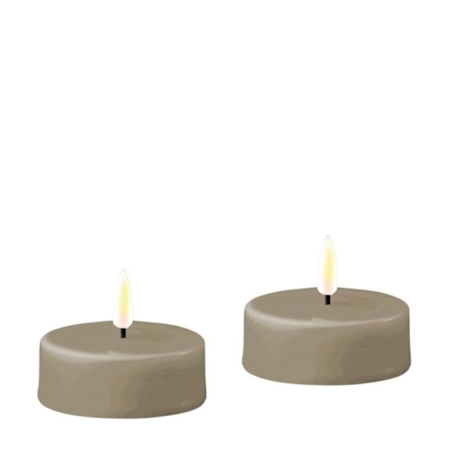 Deluxe Homeart Sand LED Tealights groot Ø6,1cm x4,5cm 2 pcs