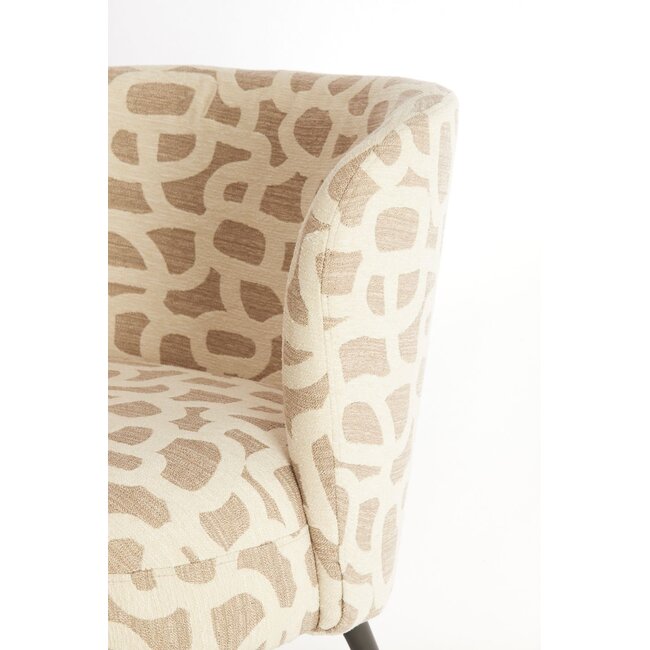 Light & Living Stoel 68X67X72 cm Dieyda Taupe+Beige-Matt Black