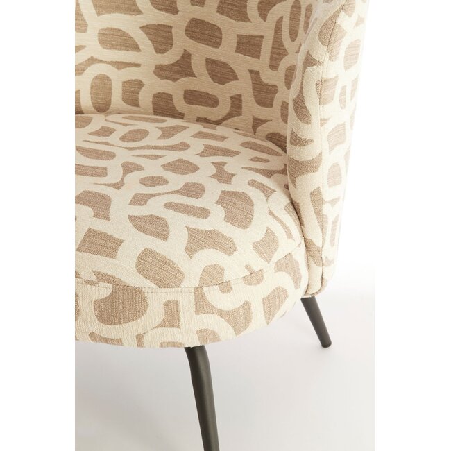 Light & Living Stoel 68X67X72 cm Dieyda Taupe+Beige-Matt Black