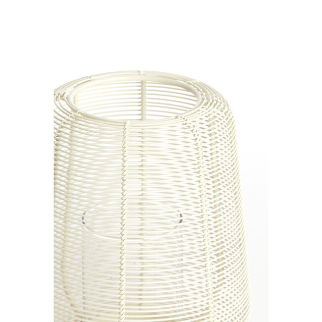 Light & Living Windlicht Ø18x21 cm ADETA mat Crème + glas