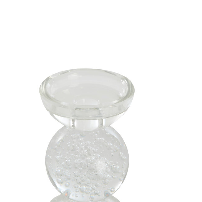 Light & Living Kaarsenhouder Ø9,5x15,5 cm ITINGA glas bubbel helder