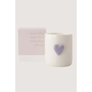 Zusss Geurkaars keramiek hart in doosje zo blij met een vriendin als jij