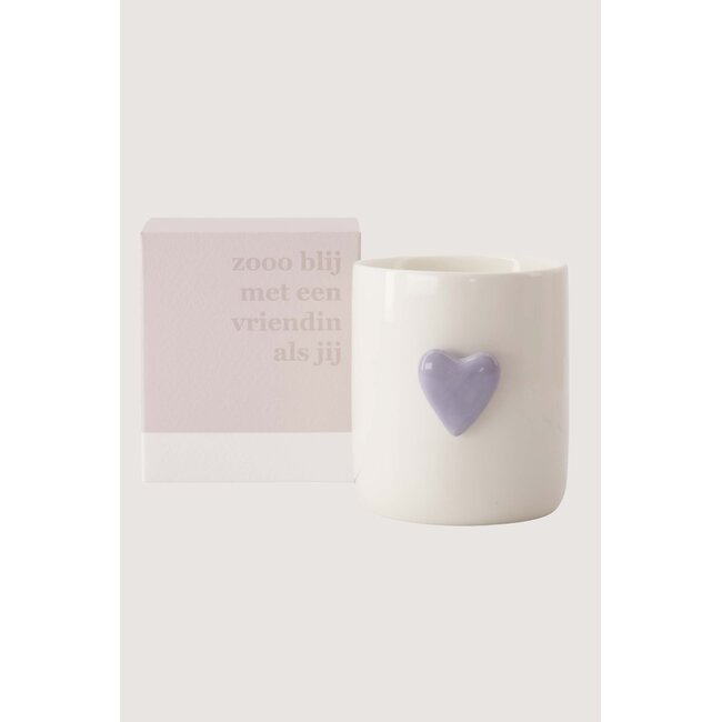 Zusss Geurkaars keramiek hart in doosje zo blij met een vriendin als jij