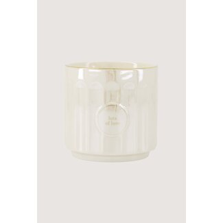 Zusss Geurkaars keramiek parelmoer ribbel lots of love