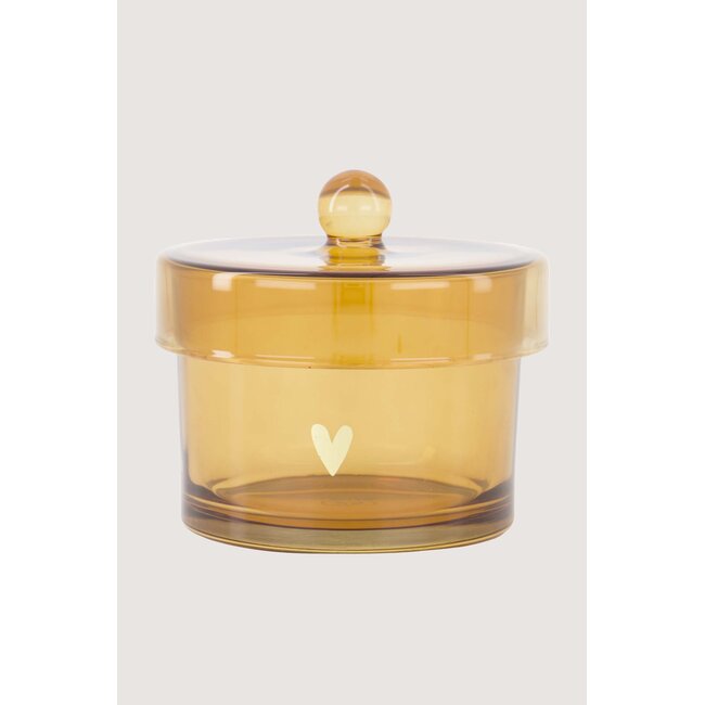 Zusss Bewaarpot glas met deksel hartje