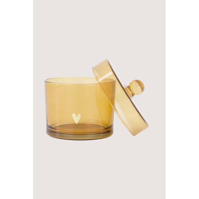 Zusss Bewaarpot glas met deksel hartje