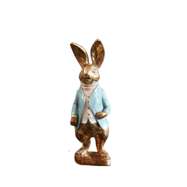 Haas kind – Staand met Blauwe Jas – 21,5 cm