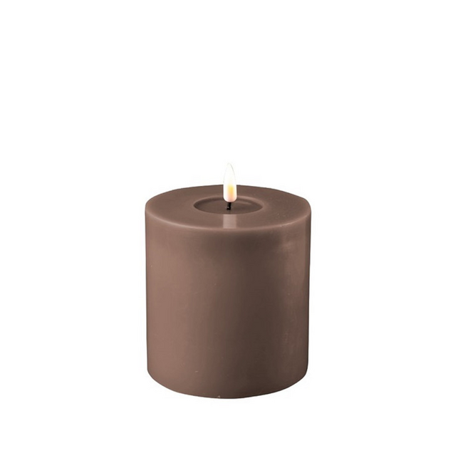 Deluxe Homeart Mocca Real Flame LED Candle Ø10x10cm