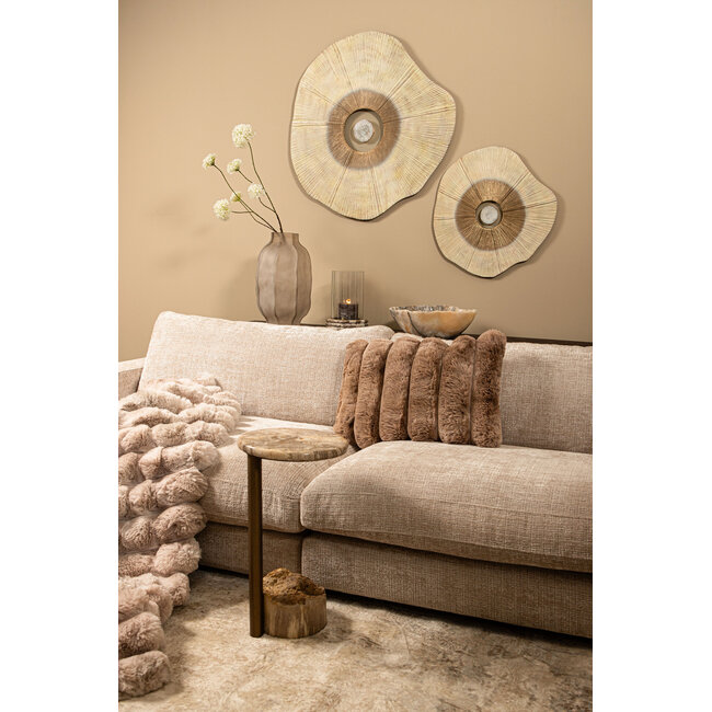 PTMD Ataja Natural petrified wood sidetable brass leg