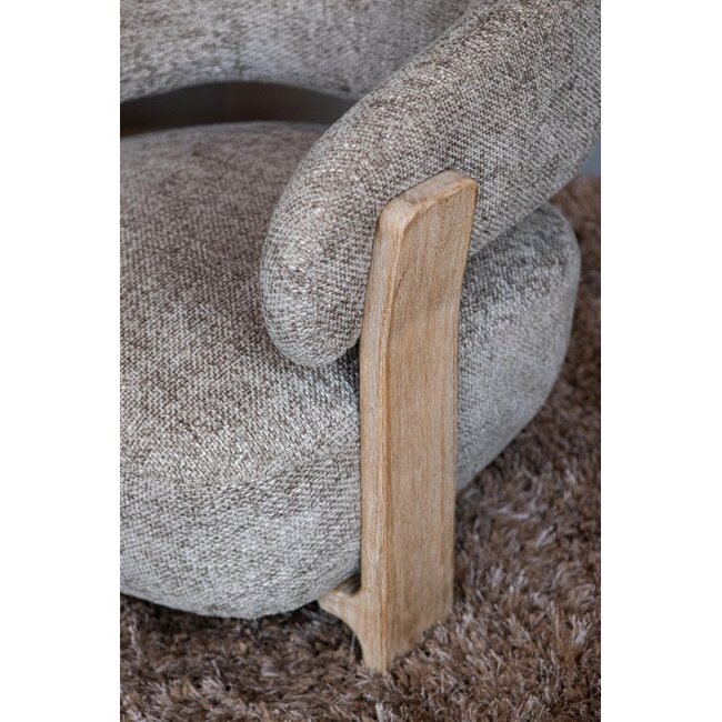 PTMD Mire Taupe Fauteuil Legacy 3 Mink Rubber wood