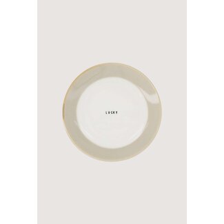 Zusss Gebaksbordje lucky wit / zand