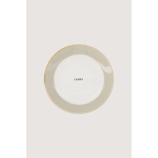 Zusss Gebaksbordje lucky wit / zand