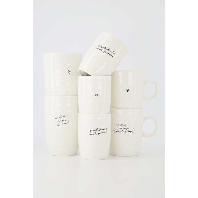 Zusss Koffiemok gezelligheid wit / zwart