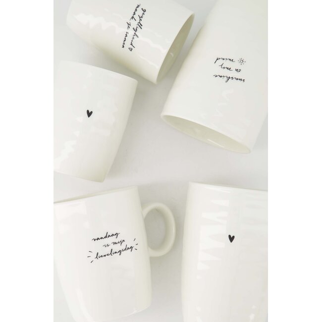 Zusss Koffiemok gezelligheid wit / zwart