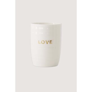 Zusss Koffiemok love wit / goud