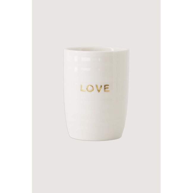Zusss Koffiemok love wit / goud