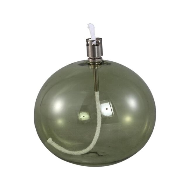 PTMD Adilia Moss Green glass oil lamp round L