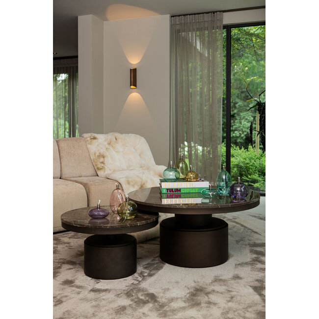 PTMD Adilia Moss Green glass oil lamp round L