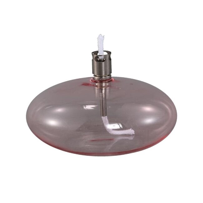 PTMD Adilia Light Pink glass oil lamp round low