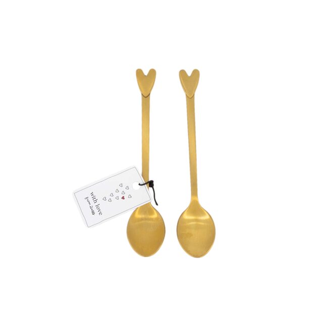Zusss Set van 2 lepeltjes hartje goud