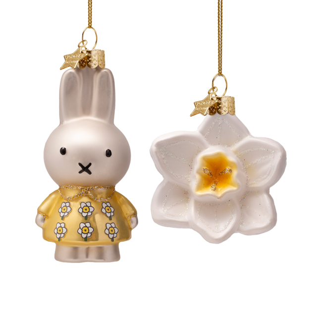 Vondels Vondels x Nijntje: Glazen Paasornament Set – Nijntje & Narcis