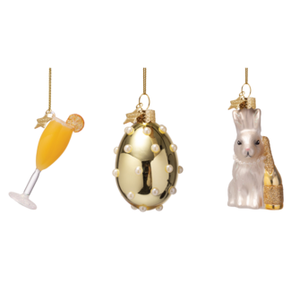 Vondels Vondels Glazen Paasornament Set – Mimosa Brunch