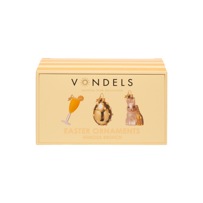 Vondels Vondels Glazen Paasornament Set – Mimosa Brunch