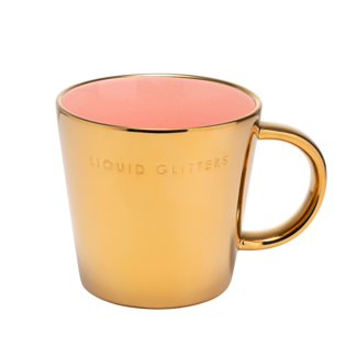 Vondels Tea Cup – Liquid Glitters Gold & Pink 350ml#
