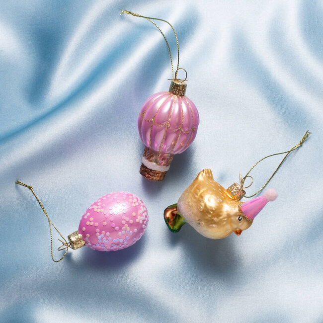 Vondels Ornament Pasen luchtballon pink