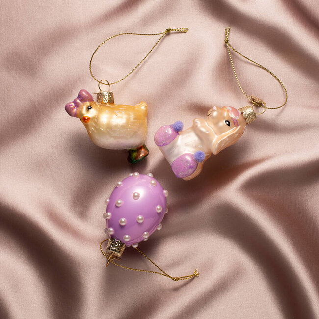 Vondels Ornament Pasen bunny pink/purple