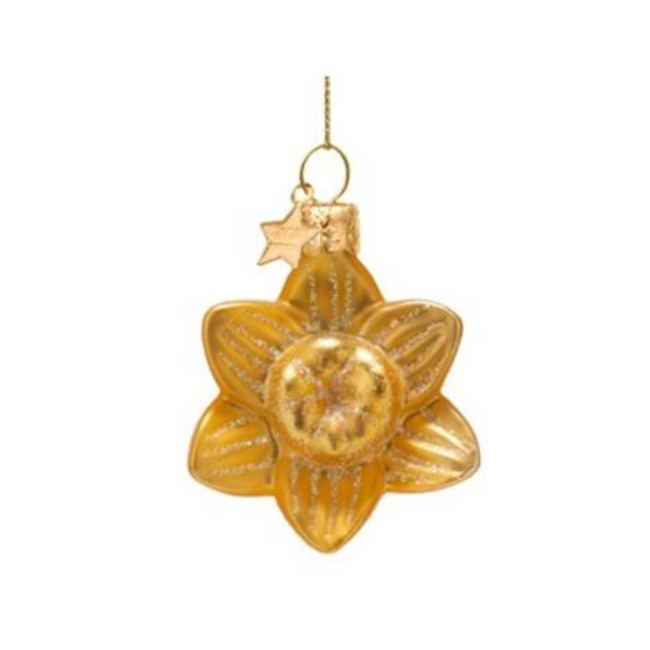 Vondels Ornament Pasen Glazen Narcis Geel