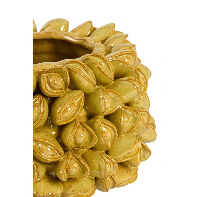 Light & Living Vaas deco Ø23,5x15 cm ANABELA keramiek olijf groen-bruin