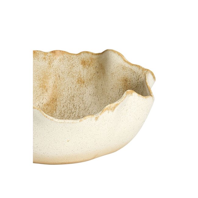 Light & Living Schaal 36,5x35,5x14 cm GASPAR keramiek crème+roest