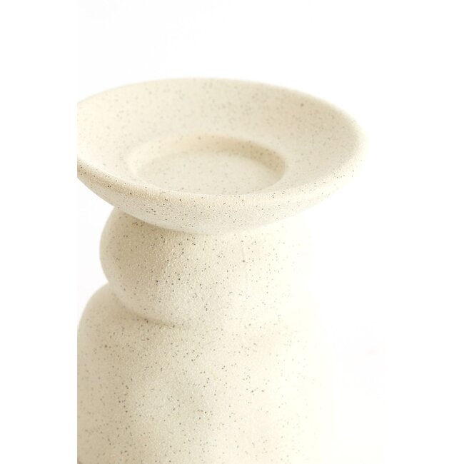 Light & Living Kaarsenhouder Ø11,5x12,5 cm ATRANI keramiek mat crème