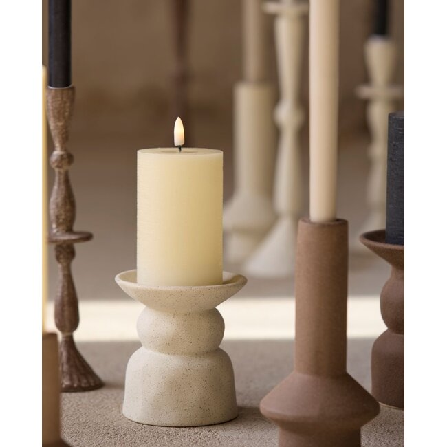 Light & Living Kaarsenhouder Ø11,5x12,5 cm ATRANI keramiek mat crème