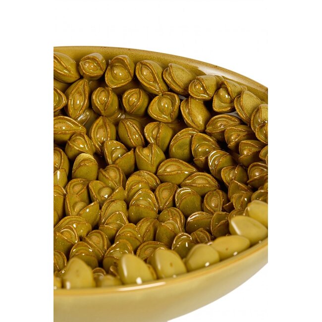 Light & Living Schaal Ø43x12 cm ANABELA keramiek olijf groen-bruin