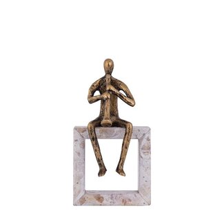 PTMD Aleria Gold casted alu trumpet man on marble base