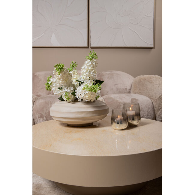 PTMD Theelichthouder SHELVA – Gold Etch Finish S