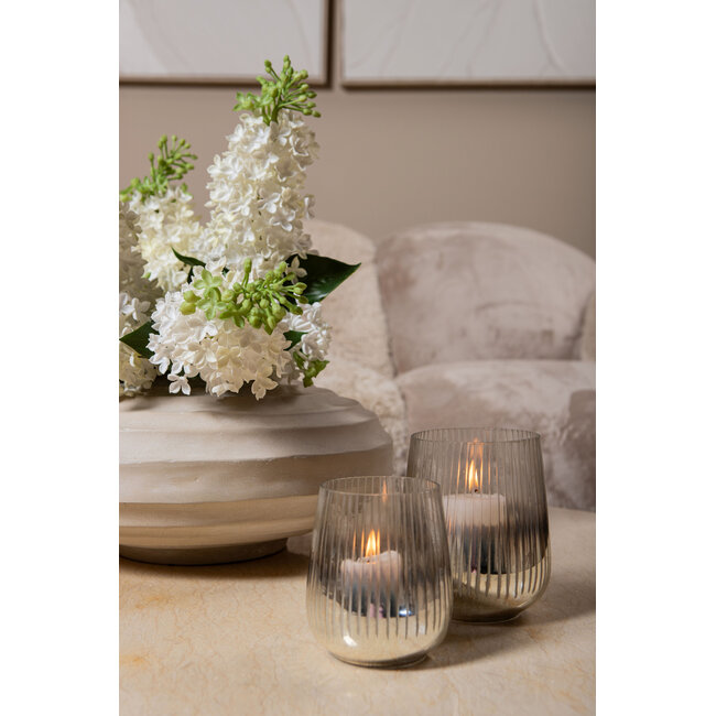 PTMD Theelichthouder SHELVA – Gold Etch Finish S