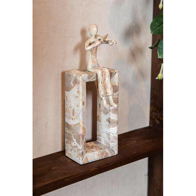 PTMD Aleria Beige casted alu violin lady on marble base