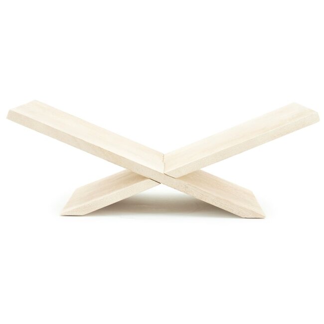 By-Boo Boekenstandaard Tee: Natuurlijk Mangohout (47 cm)