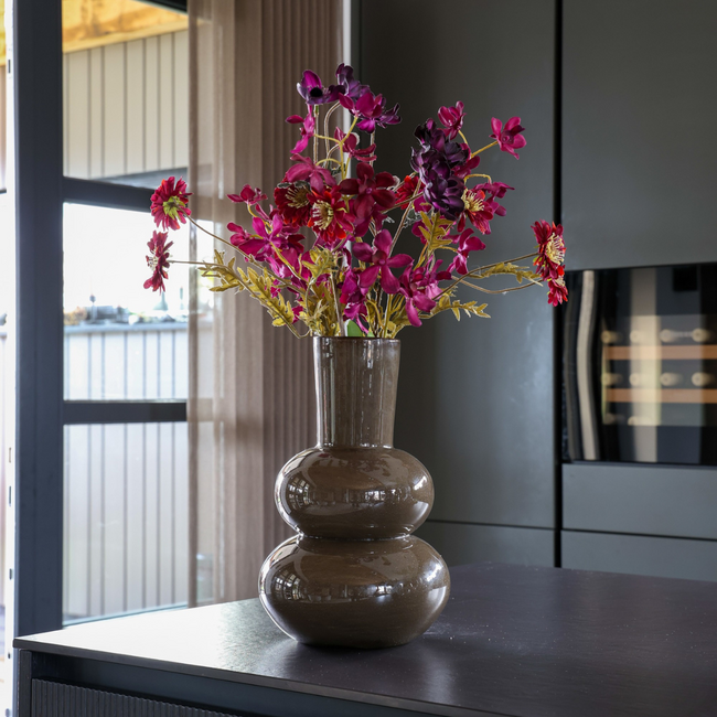 Vase the World Vaas Lindi Elite dark brown Ø22 x H36 cm