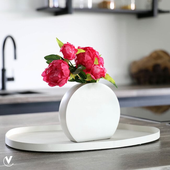 Vase the World Vaas Ovalle M ivory L20 x B5 x H20 cm