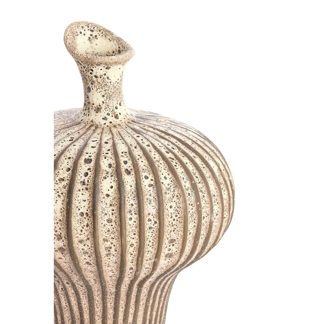 Light & Living Vaas deco 23x22x32,5 cm NEVANO mat donker bruin+crème